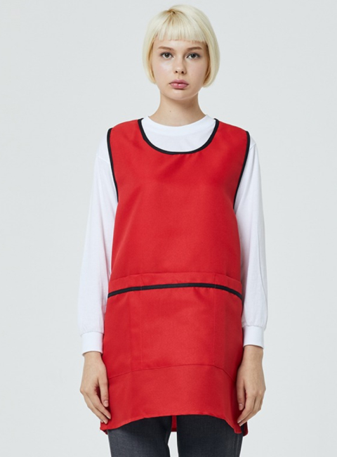 원피스형 Medium 파이핑 앞치마 1 (3color)